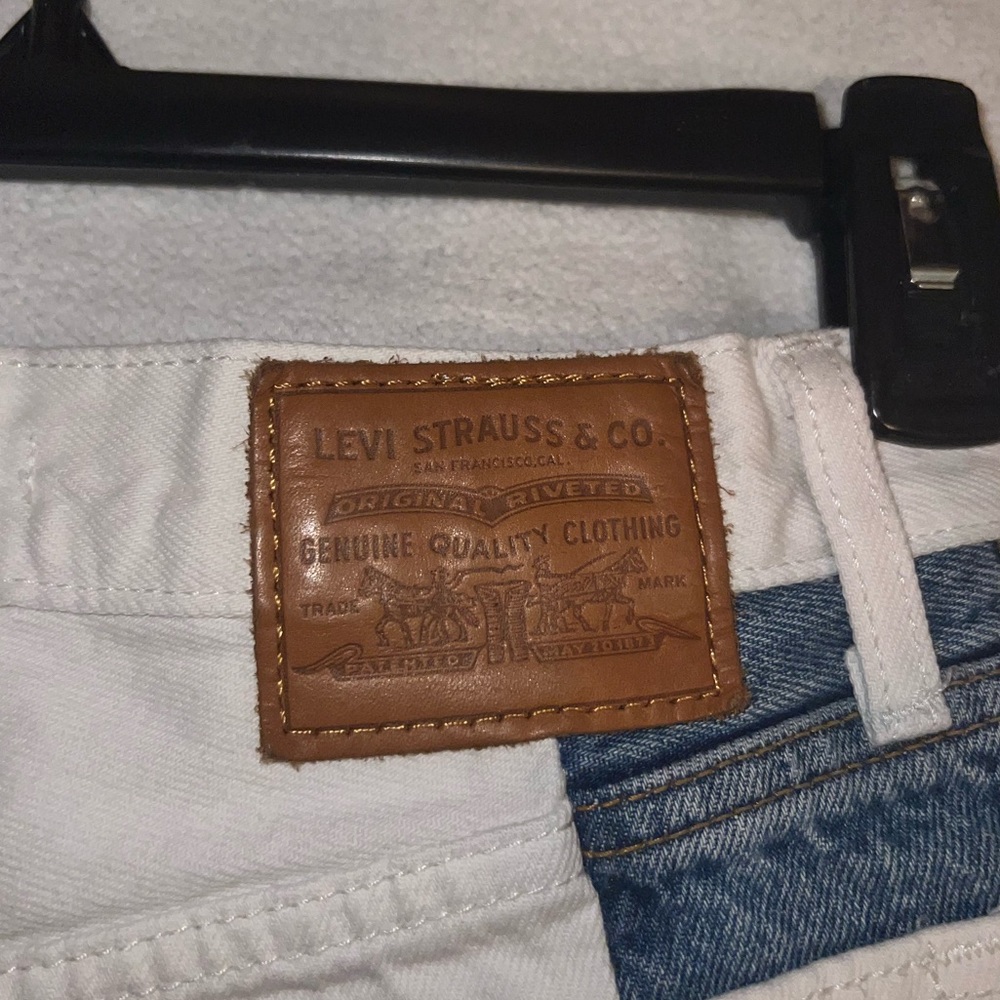 Uo Levi Patchwork Jean Shorts - image 3